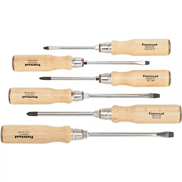 Sada šroubováků dřevěná rukojeť, PZ 6 ks. FORMAT