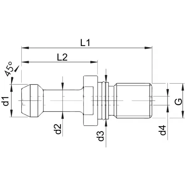 Utahovací čep Hurco/HAAS SK40 45° vnitřní chlazení FORMAT