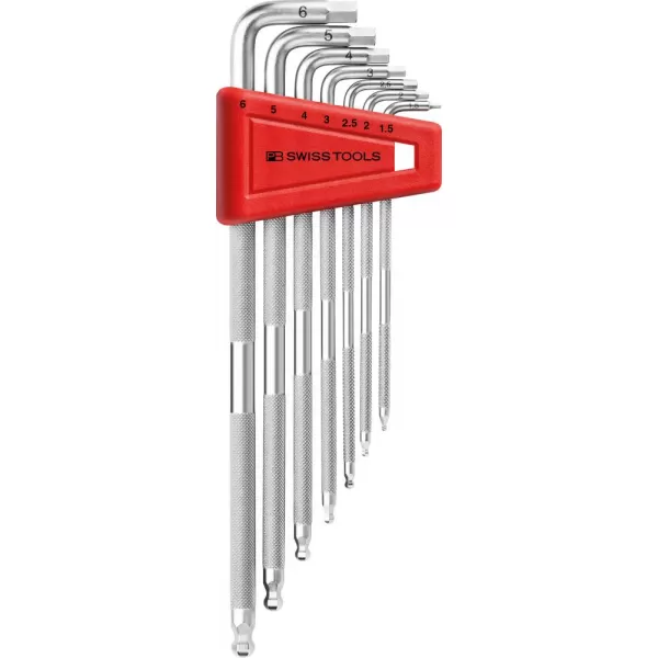 Sada imbus klíčů v plast.držáku 7 ksg 1,5-6mm SAFETY Kul.hlava PB Swiss Tools
