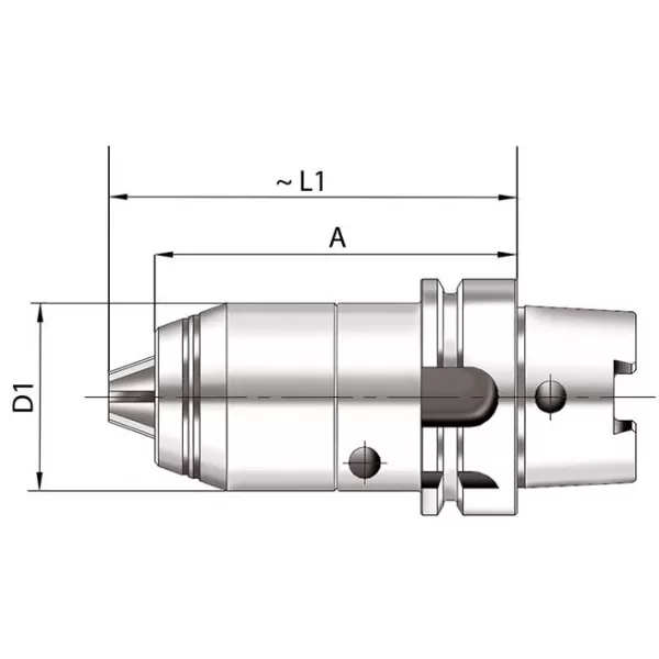 Krátké sklíčidlo na vrtáky CNC DIN69893 vnitřní chlazení 1-16mm HSK 63 FORMAT