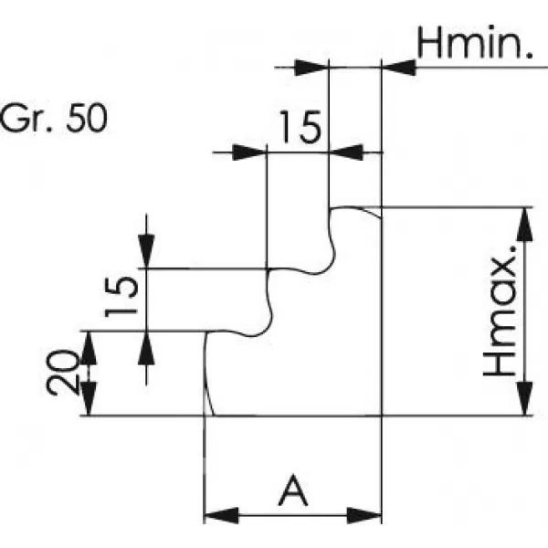 Stupňovitá upínací podpěrka DIN6318 320/282,5-320mm AMF
