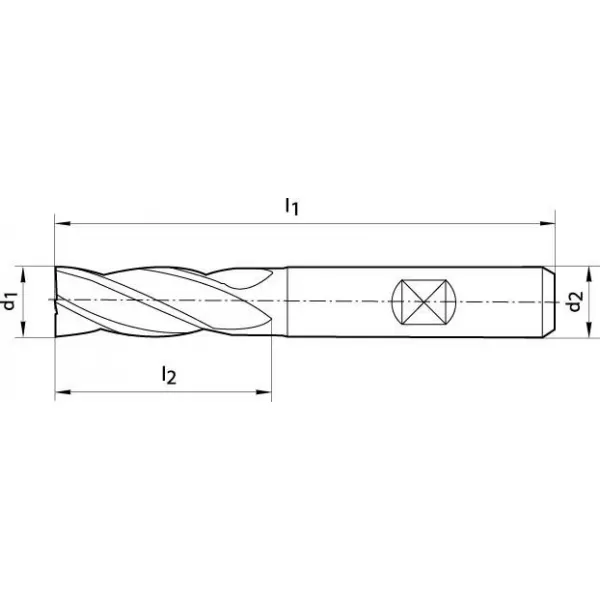 Stopková fréza krátká DIN844 HSSCo8 TiALN typ N 7mm FORMAT