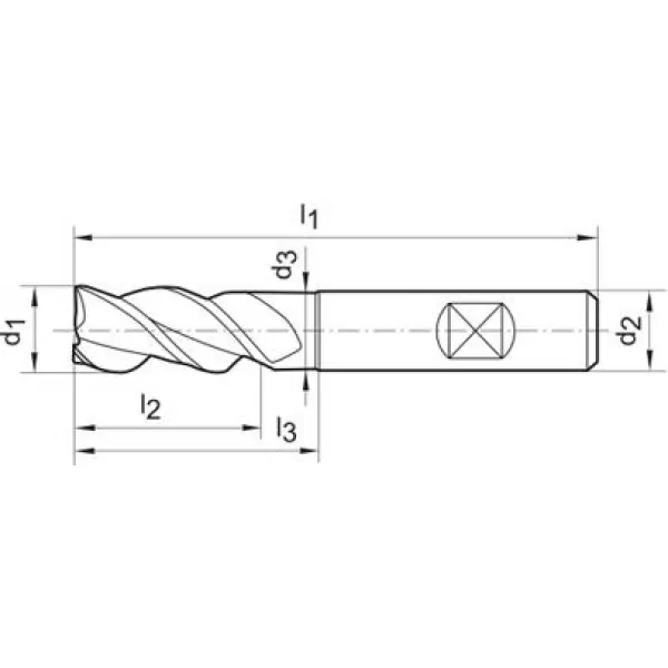 Stopková fréza dlouhá DIN6527 tvrdokov FIRE typ RF100 16mm GÜHRING