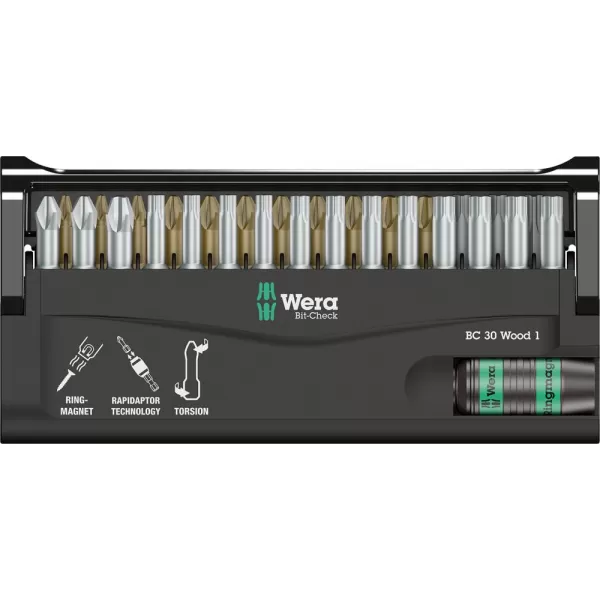 Sada bitů Bit-Check 30 Wood 1 Wera 05057433001