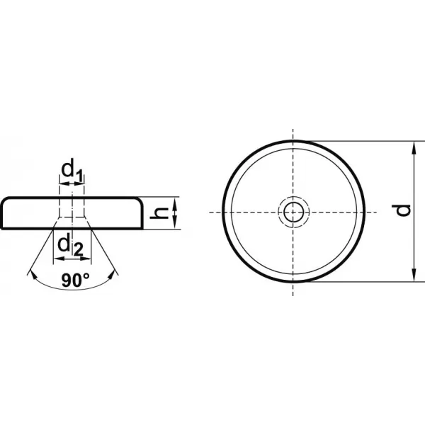 Magnetický plochý chapač NdFeB s otvorem 20x6mm FORMAT