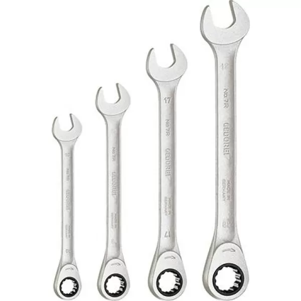 Sada očkoplochých ráčnových klíčů 4 ks S 7 R-04 10-19 mm