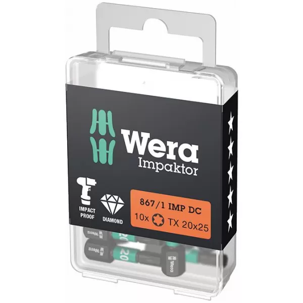 Bit šroubovací 1/4" DIN 3126 C6,3 T40x25mm Balení 10 ks Wera 5157627001