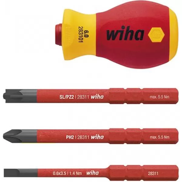 Šroubovák + výměnné čepele slimVario VDE 4 ks. Wiha
