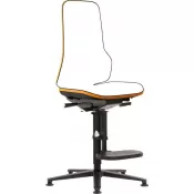 Židle základní pracovní NEON šedý lem, s kluzáky, bez polstru