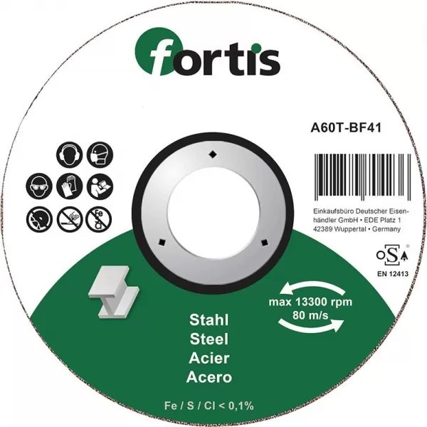 Kotouč řezný 180 x 1,6mm rovný na ocel FORTIS